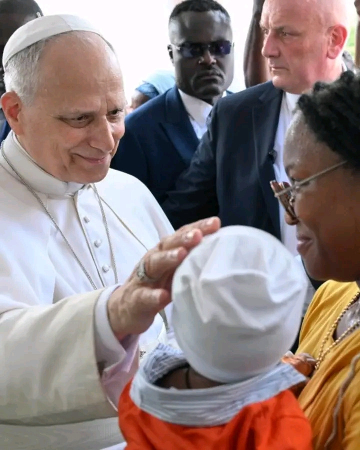 Pope Leo Visits Patients & Staff Of Saint Paul Catholic Hospital In Cameroon