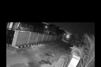 CCTV Footage Of Bandits Trying To Invade A Residential Home In Benin City (Video)