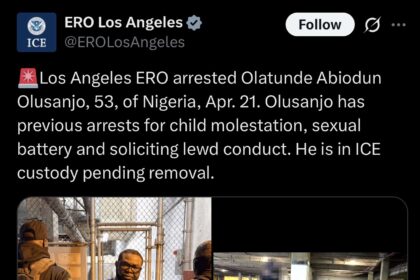 Nigerian In US Arrested For Child Molestation And Sexual Battery