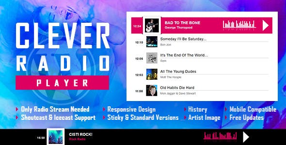 CLEVER - HTML5 Radio Player With History WordPress Plugin
