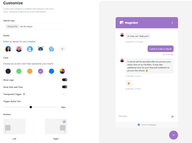External Chatbot for MagicAI