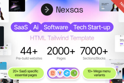 Nexsas | SaaS & AI Startup Tailwind Template