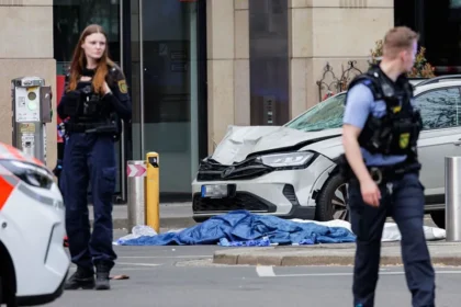 Two killed and many injured after car driven into crowd in German city of Leipzig